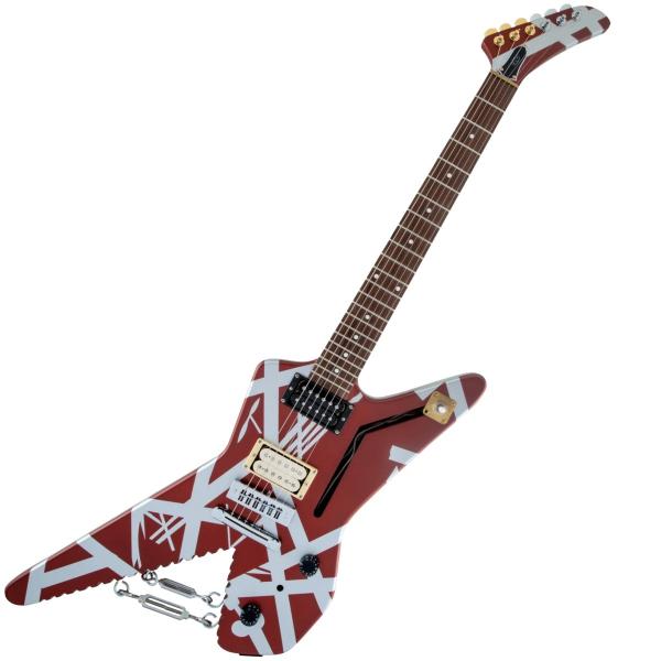 Striped Series Shark, Pau Ferro Fingerboard, Burgundy with Silver Stripes