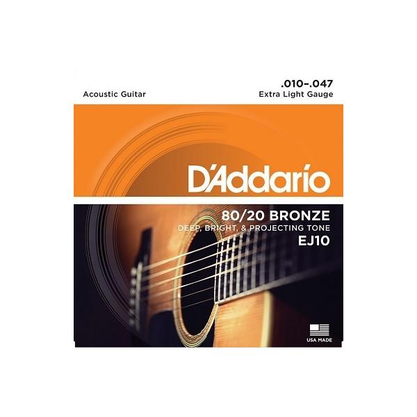 D'Addario / 80/20 BRONZE Acoustic Strings EJ10 Extra Light 10-47 (�a�J�X)