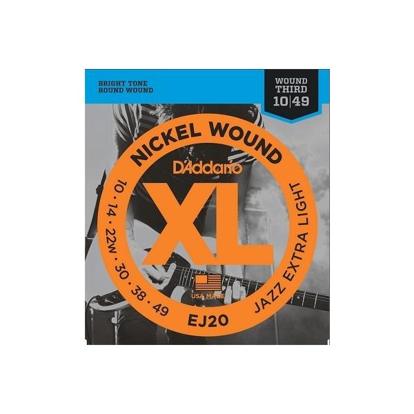 D'Addario / EJ20 XL NICKEL Electric Guitar Strings Jazz Extra-Light 10-49 (aJX)