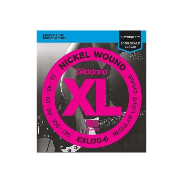 D'Addario / EXL170-6 XL NICKEL 6-String Bass Strings 32-130 Long Scale 6x[Xp (aJX)
