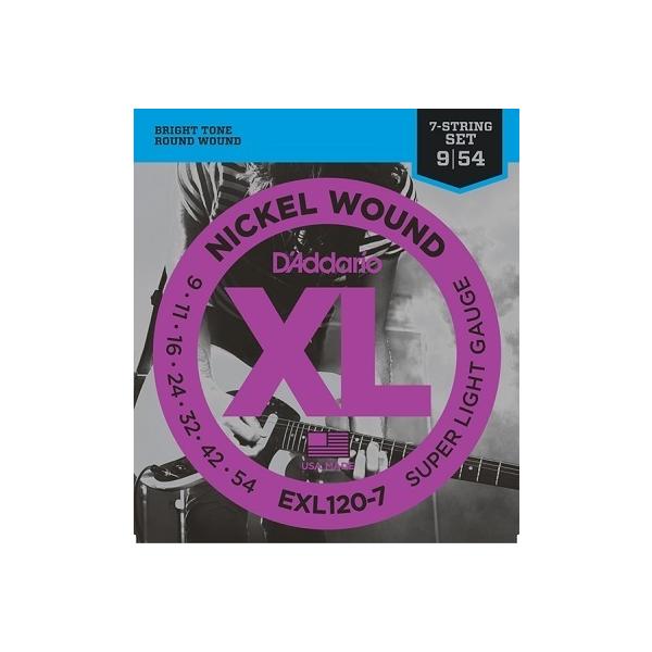 D'Addario / EXL120-7 XL NICKEL 7-string Electric Guitar Strings Super Light 09-54 7M^[p (aJX)