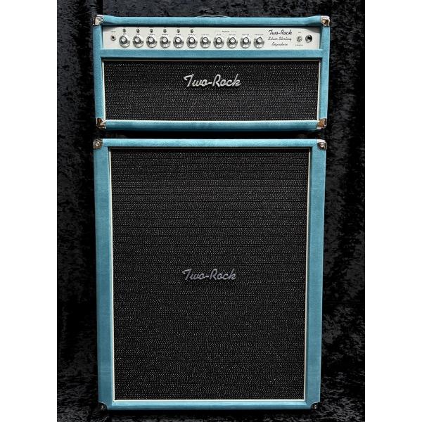 Silver Sterling Signature 100W Head and 2x12 SSS Width Cabinet Medium Blue Suede