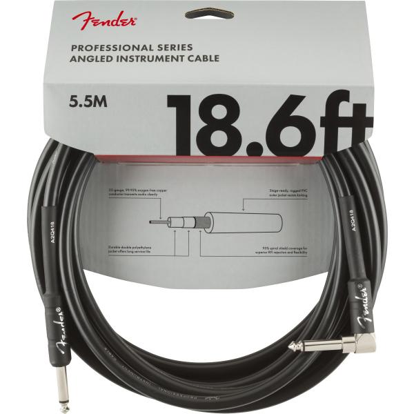 Fender / Professional Series Instrument Cable Straight/Angle 18.6' （約5.6m）Black