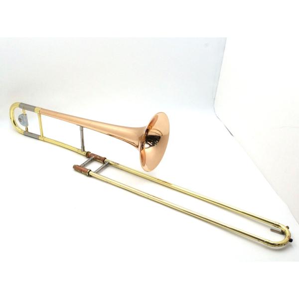 ヤマハ トロンボーン YSL-3530Rシリアル番号012266　管体重量1374グラム （スライド570グラム）レッドブラスベル、ラッカー仕上の1984年から1994年に作られた細管テナートロンボーン。届く範囲で複数の凹み修正を行っている...