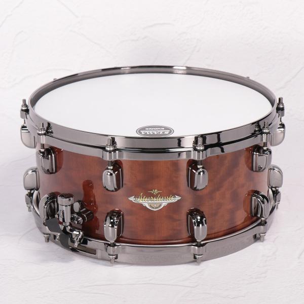 Starclassic Bubinga Snare Drum 14"x6.5" - Figured African Cherry Outer / Black Nickel Hardware (BES1465BA-GAC)