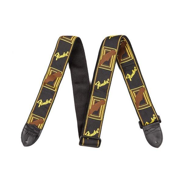(WEBSHOPNAXZ[)Fender / Monogram Strap Black/Yellow/Brown M^[Xgbv