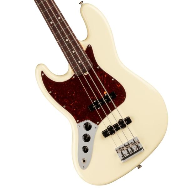 American Professional II Jazz Bass Left-Hand Rosewood Fingerboard Olympic White