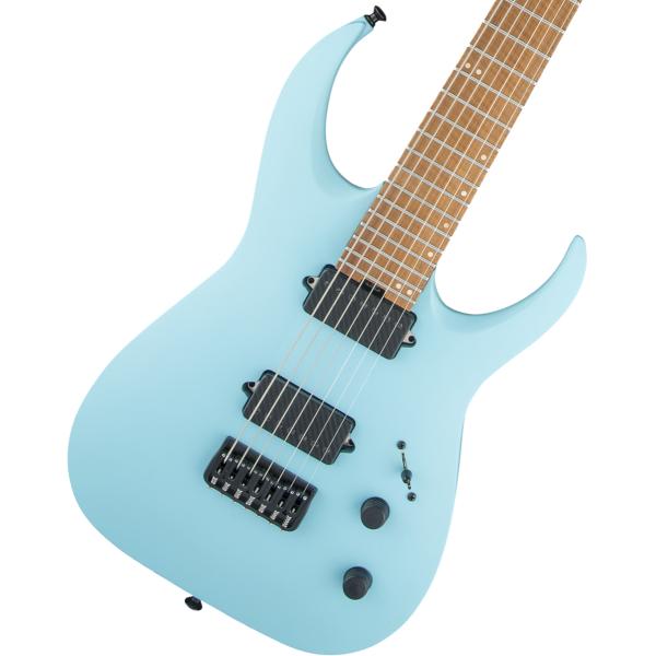USA Signature Misha Mansoor Juggernaut HT7 Caramelized Flame Maple Fingerboard Satin Daphne Blue