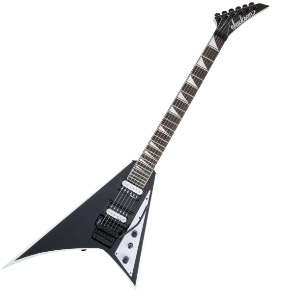 Jackson JS Series Rhoads JS32 6-String Right-Handed Electric Guitar with Poplar Body, Maple Neck, and Amaranth Fingerboard (Black with White Bevels)