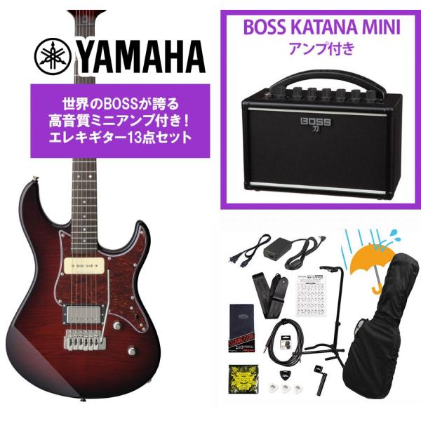 YAMAHA / Pacifica 611VFM DRB （ダークレッドバースト）   BOSS KATANA MINI アンプ付き13点セット！