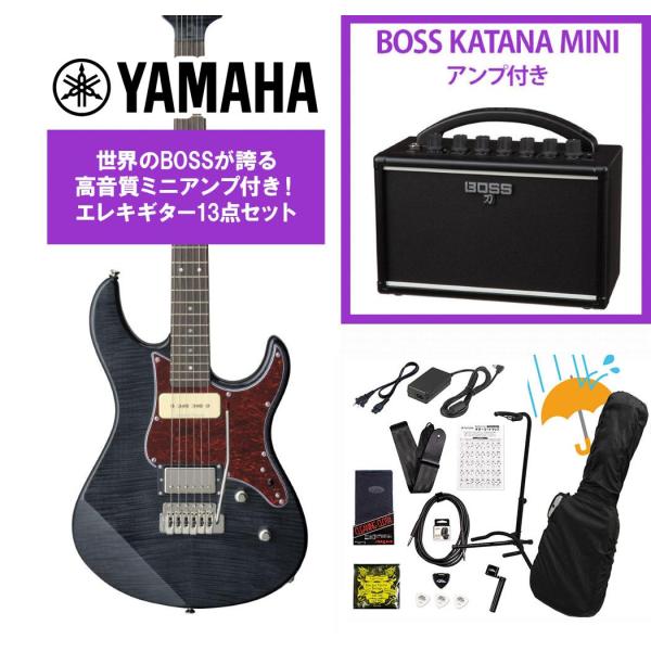 YAMAHA / Pacifica 611VFM TBL (トランスルーセントブラック)   BOSS KATANA MINI アンプ付き13点セット！