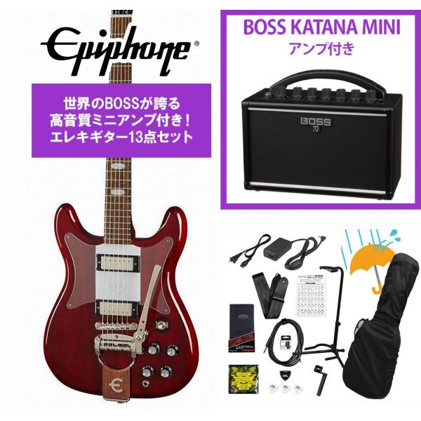 Epiphone / Crestwood Custom Tremotone Cherry (CH) クレストウッド  BOSS KATANA MINI アンプ付き13点セット！(YRK)
