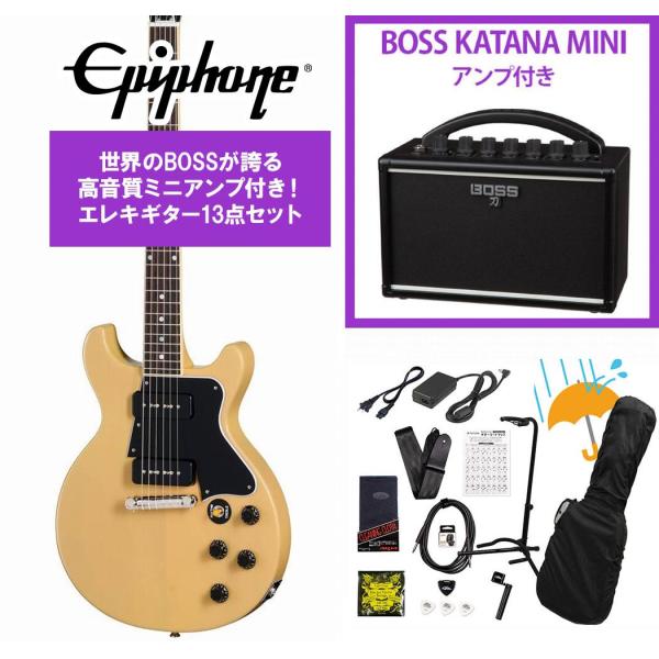 Epiphone / Inspired by Gibson Custom 1960 Les Paul Special Double Cut Reissue TV Yellow エピフォン  BOSS KATANA MINI アンプ付き13点セット！(YRK)