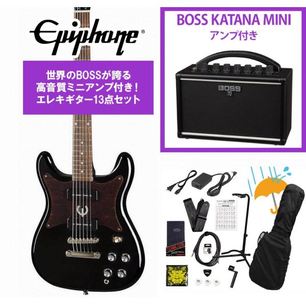 Epiphone / Wilshire P-90 Ebony (EB)   BOSS KATANA MINI アンプ付き13点セット！(YRK)
