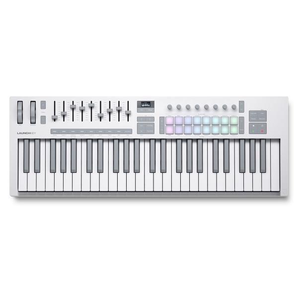 Novation ノベーション / Launchkey 49 MK4 White 49鍵フルサイズ・セミウェイテッド・ウォーターフォール鍵盤