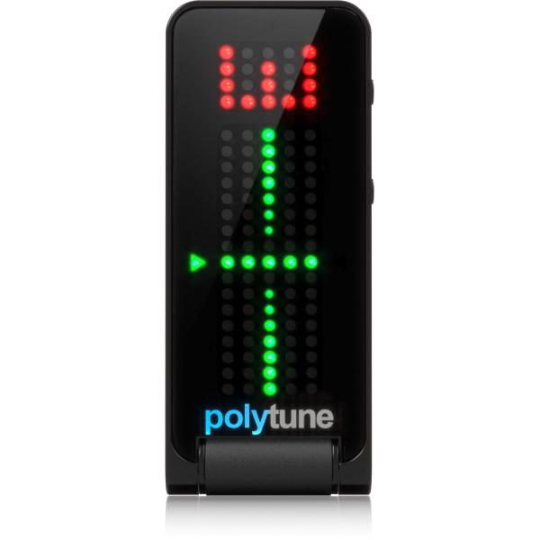 PolyTune Clip Black（ポリチューン・クリップ・ブラック）は、全6弦のチューニング情報を一気に表示できるポリフォニック・モードの他、単音チューニングのクロマチック・モード、+/-0.02セントの超高精度ストロボ・チューニング...