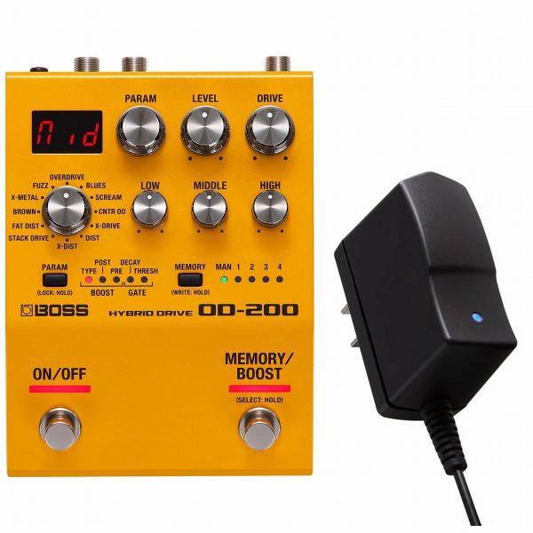 【新品未使用】BOSS OD-200、純正アダプター1個 BOSS（ボス） BOSS / OD-200 Hybrid Drive(純正ACアダプター同時購入