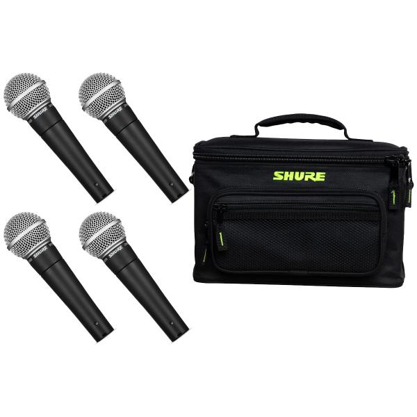 SHURE シュア / SM58-LCE(4本) + 4本収納ケース(SH-MICBAG04) セット