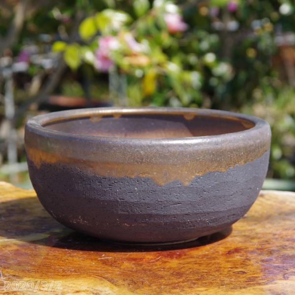 絵付け陶器　中深鉢 絵付け器》椀皿・小鉢 Φ8.6cm（鉄絵／灰釉／萩）模様［A-12