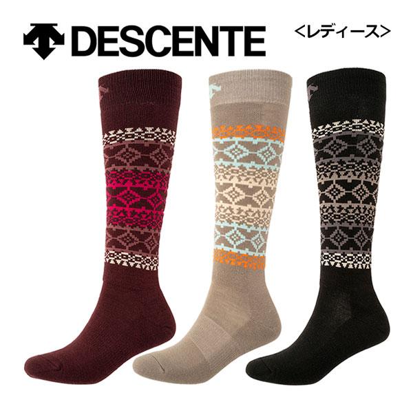 【1点までメール便可】【2023-2024】デサント【DESCENTE】レディース ウィメンズ ソックス スキーソックス DWCWJB61 サポートソックス (女性用/厚手ハイソックス/サポート機能付き/スキー靴下/抗菌防臭/保温) 【おす...