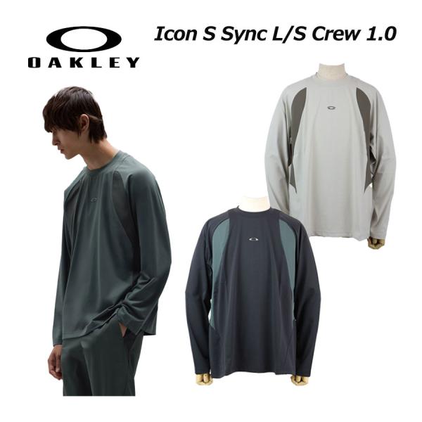 2026秋冬 オークリー OAKLEY メンズ Icon S Sync L/S Crew 1.0 FOA409376 長袖シャツ ロンT Tシャツ ロングスリーブ トレーニングシャツ