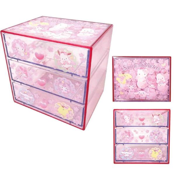ケイC3C3-SAC 【送料無料】【サンリオキャラクターズ】3段チェスト