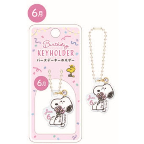 クラ129636 【スヌーピー】【SNOOPY】バースデーキーホルダー【6月