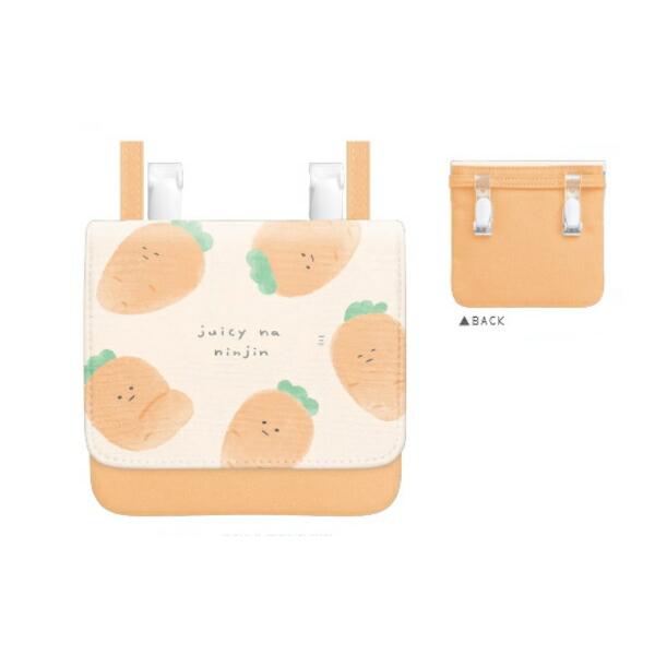 カミ226572 【オリジナル】どこでもポッケ【にんじん】【ジューシーなにんじんとなかまたち】【バッグ】【鞄】【カバン】【ポーチ】【ケース】【ポシェット】【小物入れ】【子供】【キッズ】【雑貨】【グッズ】【かわいい】【オリジナル】どこでもポッ...
