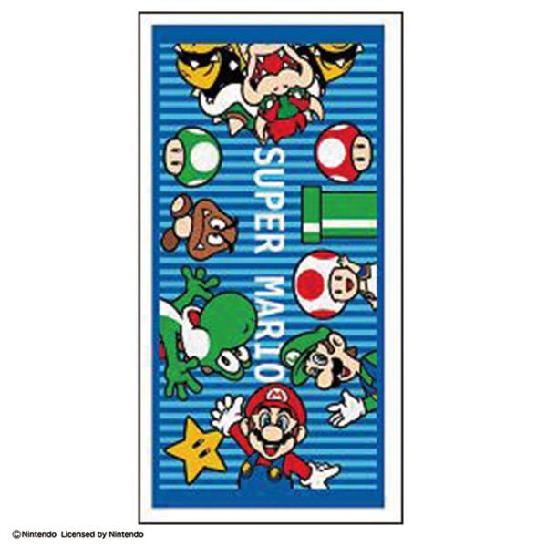 マル4485001400 【スーパーマリオ】【MARIO】バスタオル1枚組【ブルー