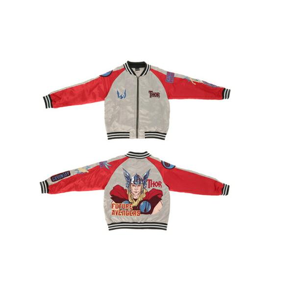 マル2505049000マーベルキャラクター　スカジャン3L　マイティ・ソー　サンダーグレー　MARVEL　アメコミ　ヒーローズ　アニメ　映画　アウター　ジャンパー　服　メンズ　男性　ファッション　雑貨　グッズ　かわいい マル2505049000 マーベルキャラクター スカジャン3L マイティ・ソー