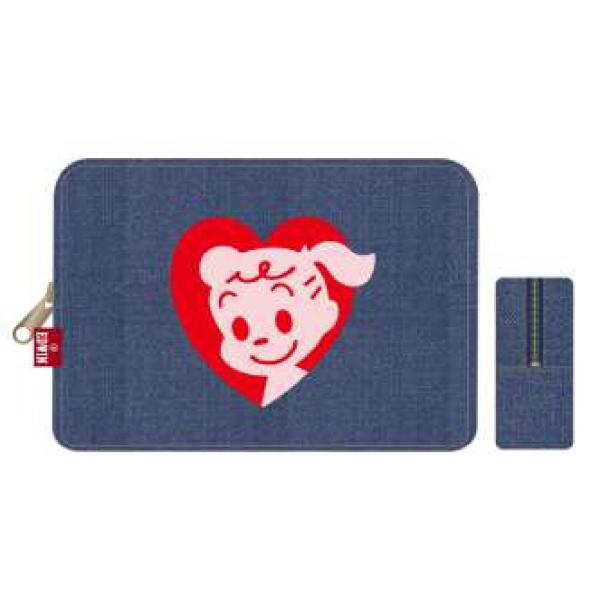 ナカ218858-26 オサムグッズ×EDWIN デニムポーチジル コラボ ドーナツ