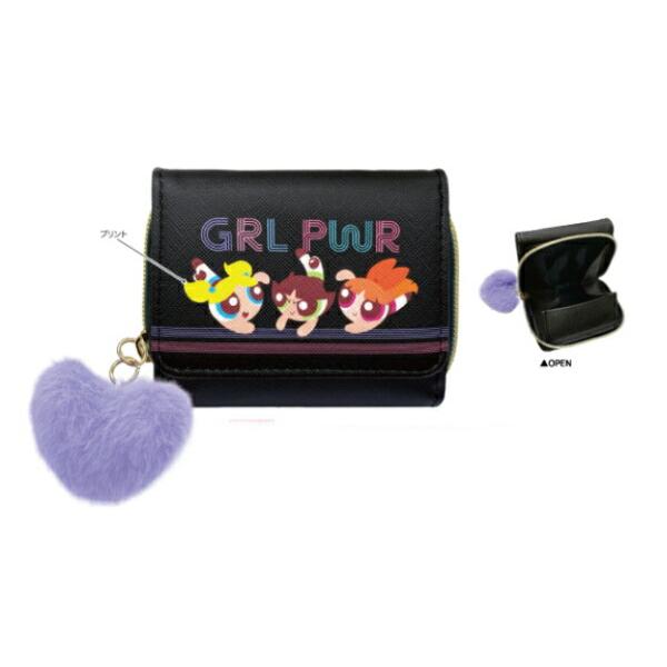 クラ137343 パワーパフガールズ 三つ折り財布ブラック 黒 パワパフ