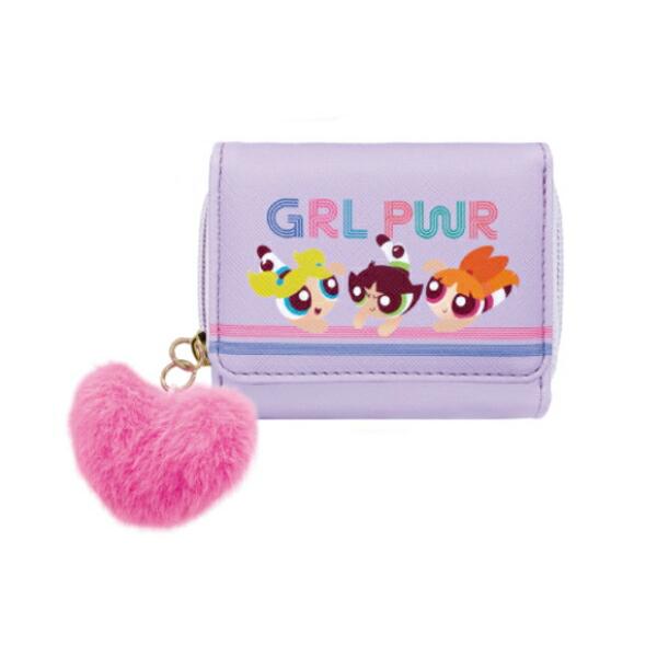 クラ137344 パワーパフガールズ 三つ折り財布パープル 紫 パワパフ