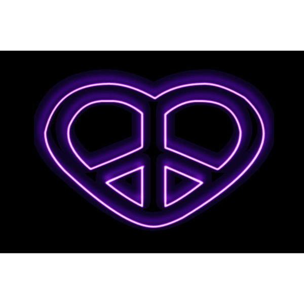 2wp ネオン ピースマーク 2 ハート ピース ぴーす 平和 Peace アイコン イラスト ネオンライト 電飾 Led ライ 55zak113 いしだ屋 通販 Yahoo ショッピング