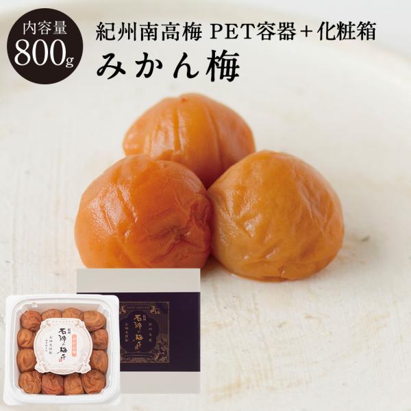 紀州南高梅 みかん梅 塩分5％ PET容器 + 化粧箱 800g 梅干 国産 南高梅 高級 石神邑 みかん