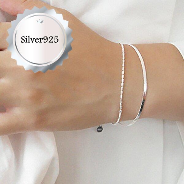 ダブルチェーン スネークチェーン ブレスレット Silver925 2連 