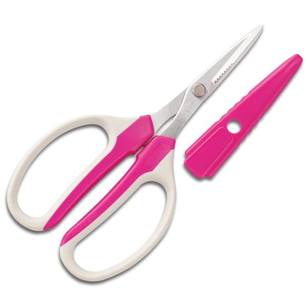 ロングセラーの多用途はさみ「クラフトチョキ」にワイヤーカット機能をプラス！刃元のギザギザが針金やワイヤーをしっかりホールドして、わずかな力で切断します。 花を切る、ワイヤーを切る、リボンを切るなど、花にまつわるカット作業を道具を持ち替えるこ...