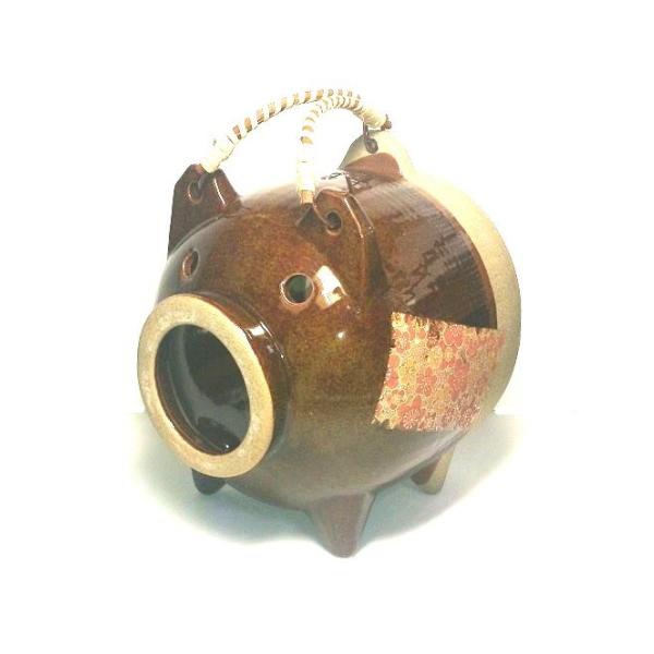 蚊遣り器（蚊取り器　豚）飴釉　　　※日本製