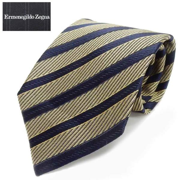 ZEGNA（ゼニア） ◇Ermenegildo Zegna◇イタリア製ネクタイ◇濃紺×黄金