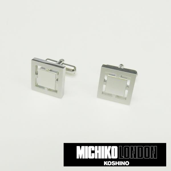 MICHIKO LONDON　カフリンクス/カフスボタン　シルバー メタリック　日本製　ミチコロンドン　メール便可　MKNC-352