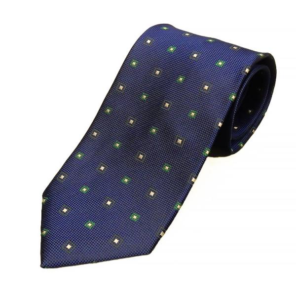 究極の西陣織　シルクネクタイ　抜群の締め心地　緑×濃紺　ストライプ　メール便送料無料  NJ-WLD-02 究極の西陣織 シルクネクタイ 抜群の締め心地 紺×緑 小紋柄 メール便