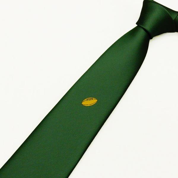 日本ラグビー　ネクタイ スポーツ応援タイ ラグビー 深緑 無地/ワンポイント 南アフリカ