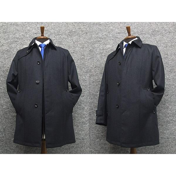 ビジネスコート　トレンチ風　最新ウール素材　[A体][AB体]対応　レギュラーフィット３釦コート　紺系　SK1403-NV ビジネスコート トレンチ風 最新ウール素材 [A体][AB体]対応