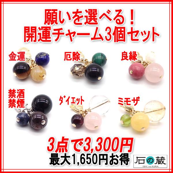 選べる運気UPチャーム 3個セット【特別価格：3,300円（税込）】最強開運のお守りチャームです。一粒万倍日にこのお守りチャームを購入したり、使い始めて運気アップ♪縁起担ぎで気分もアップ♪金運、良縁、厄除け、禁酒禁煙、ダイエット応援、癒しの...