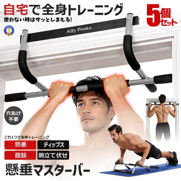 5台セット 懸垂バー コンパクト 自宅 ドア掛け ドア ジム ドアフレーム