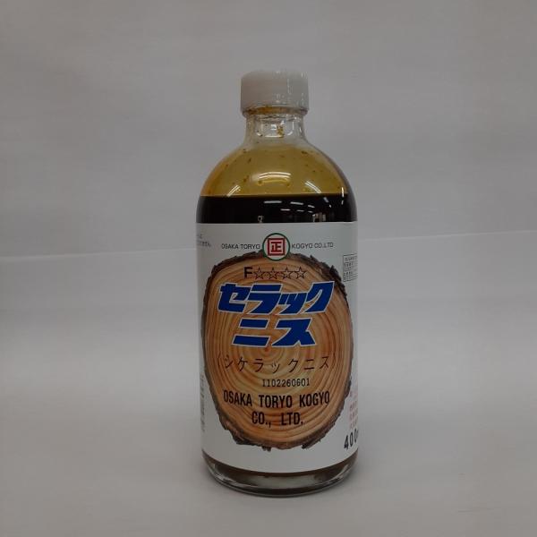 大阪塗料工業カクマサ セラックニス 400ml シケラックニス 酒精塗料 速乾性 作業性 天然樹脂 高光沢 Ｆ☆☆☆☆