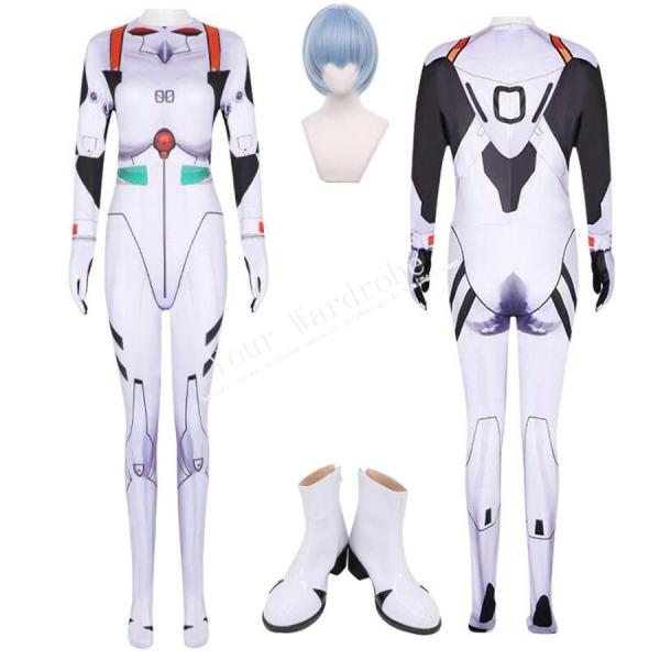 新世紀エヴァンゲリオン 風 綾波レイ コスプレ衣装 ウィッグ 靴