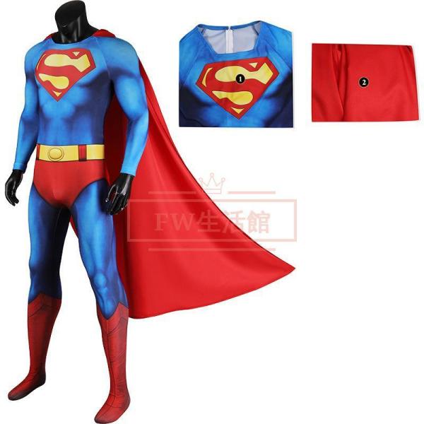 スーパーマン Superman 1978映画 クラーク・ケント コスチューム 全身タイツ/ボデイースーツ コスプレ衣装