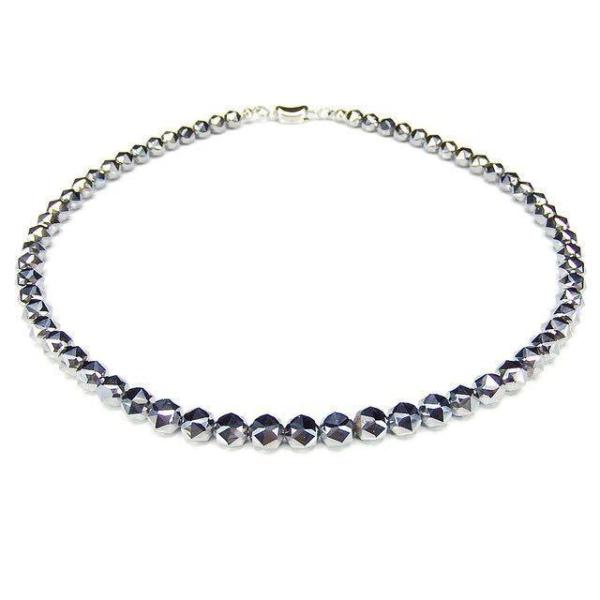 テラヘルツ鉱石 ダイヤカットペンダントネックレス キラキラ ボタン金具 3mm玉 8dadc2cefe6561c1e8b064deca2423