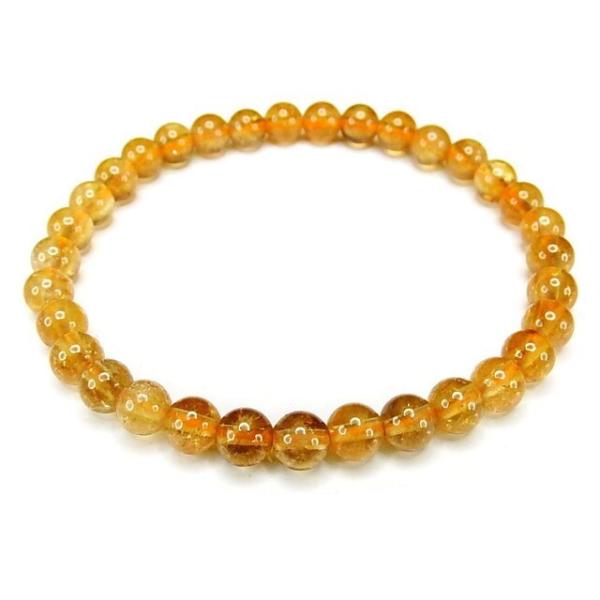 AAAシトリン小玉約5mm強濃い目未着色天然石ブレスレット商売繁栄 : 石  